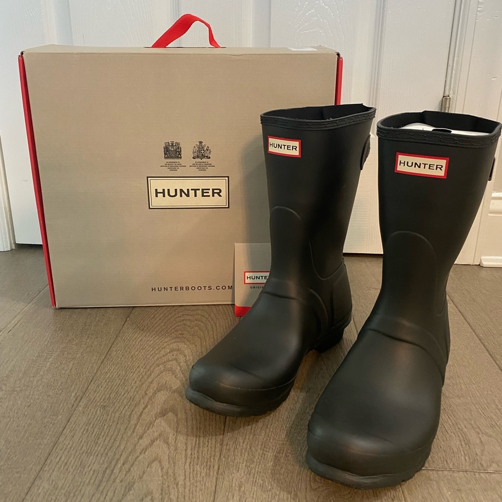 Hunter Boots Womens Original Black Adjustable Mid Length Boots